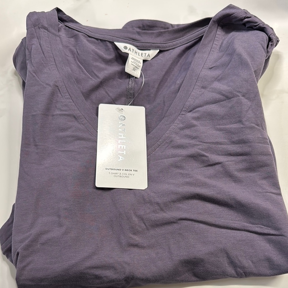 Athleta Lavender V-Neck Top